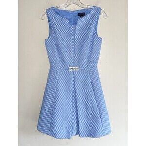 Tahari Blue White Shift Dress Petite Size 2 Sleeveless Beautiful Casual Cute